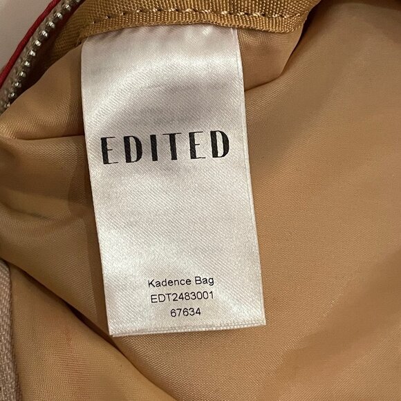 Edited brand orange & tan nylon large crossbody bag - Picture 5 of 6